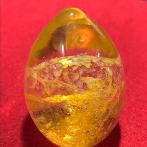 Vibrant Yellow Art Glass Sculpture